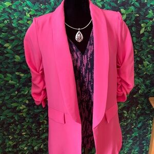 SweatyRocks Women's 2 Piece Solid Ruched Sleeve Blazer and Pants Business Office